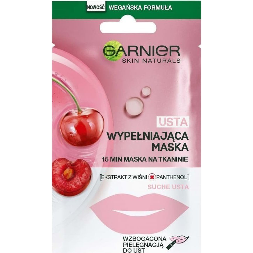 GARNIER Lips Replumping Tissue Mask with cherry and panthenol 5 g