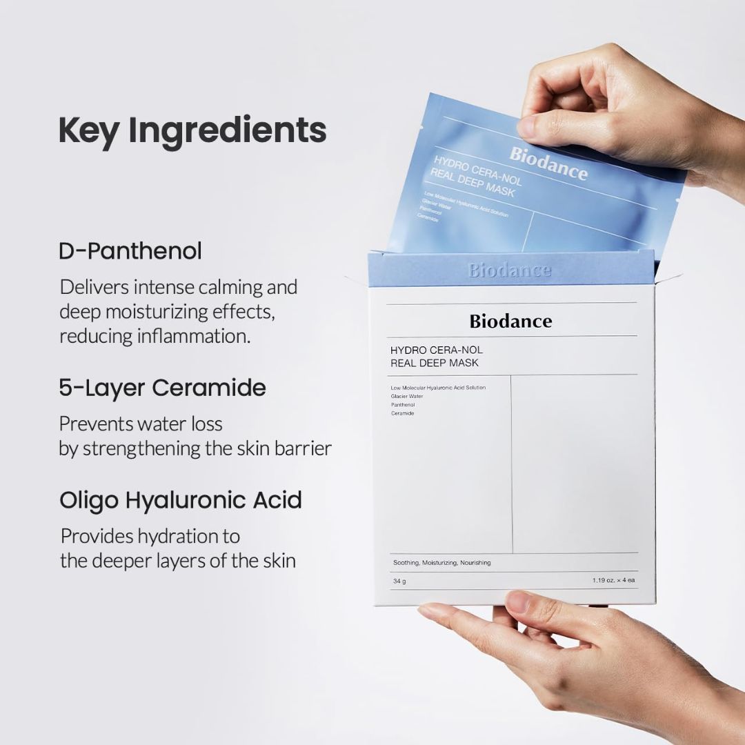 (4 PCS) Biodance Hydro Cera-Nol Real Deep Mask