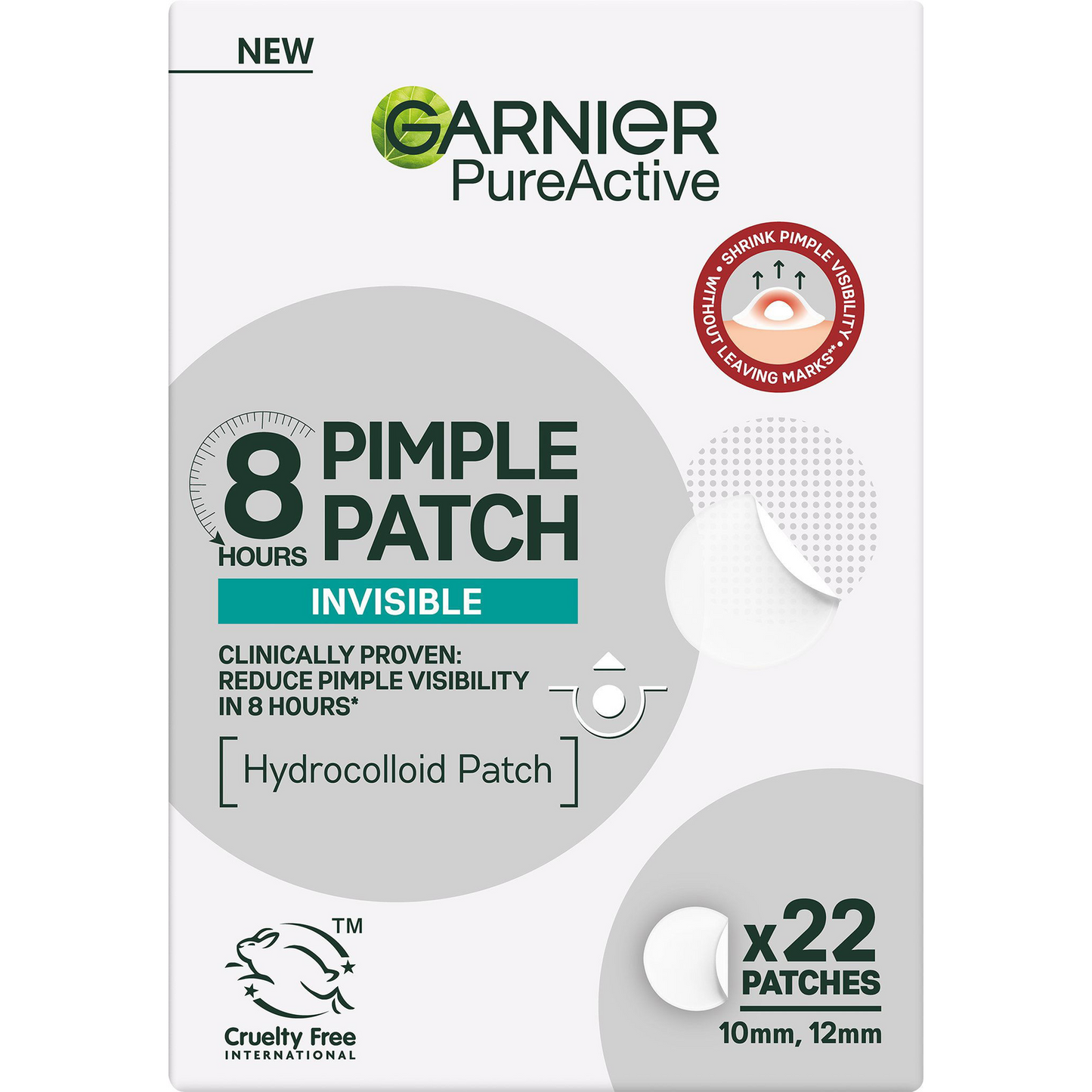 GARNIER Hydrocolloïde invisible, pour les imperfections au BHA, 22 pièces