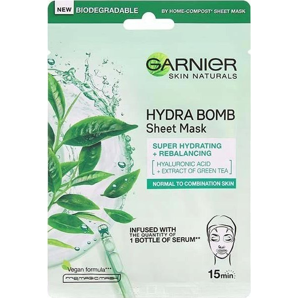 GARNIER Skin Naturals Hydra Bomb Sheet Mask Green Tea 28 g