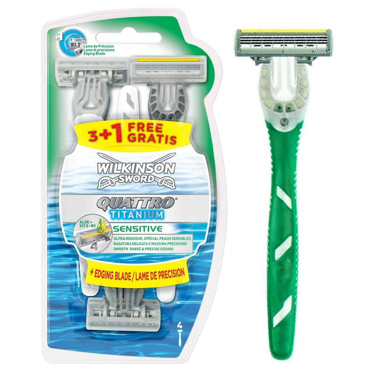 Disposable Razor Wilkinson Sword Quattro Titanium Sensitive (1 Unit)