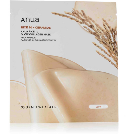 ANUA Rice 70 Glow Collagen Mask 4× 38 g