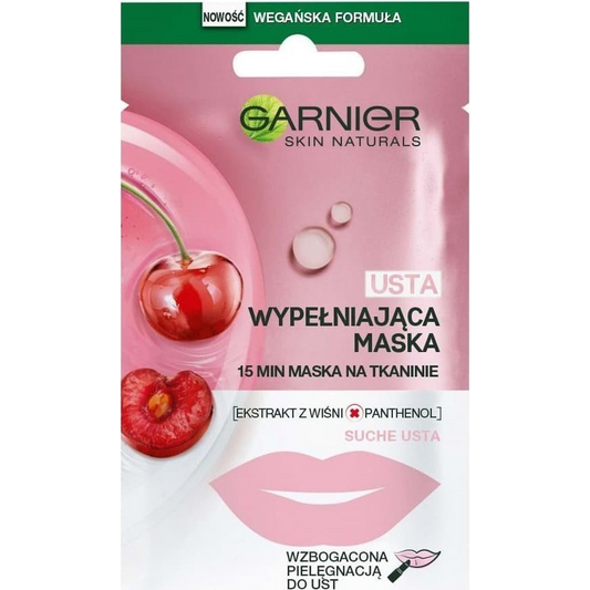 GARNIER Lips Replumping Tissue Mask with cherry and panthenol 5 g