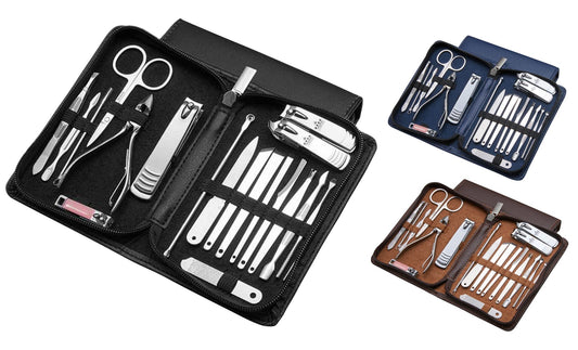 20-Piece Professional Stainless Steel Manicure/Pedicure Kit with