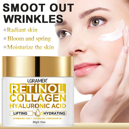 Retinol Face Cream Moisturizing Wrinkle Remover Collagen Hyaluronic