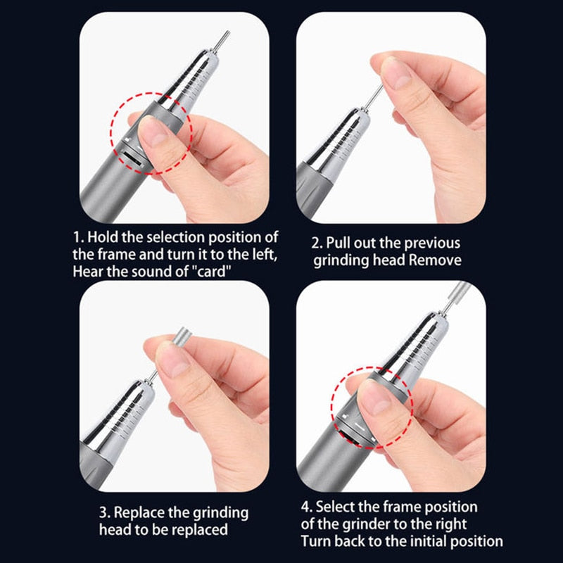 35000RPM Electric Nail Drill Rechargeable USB Nail Manicure Machine