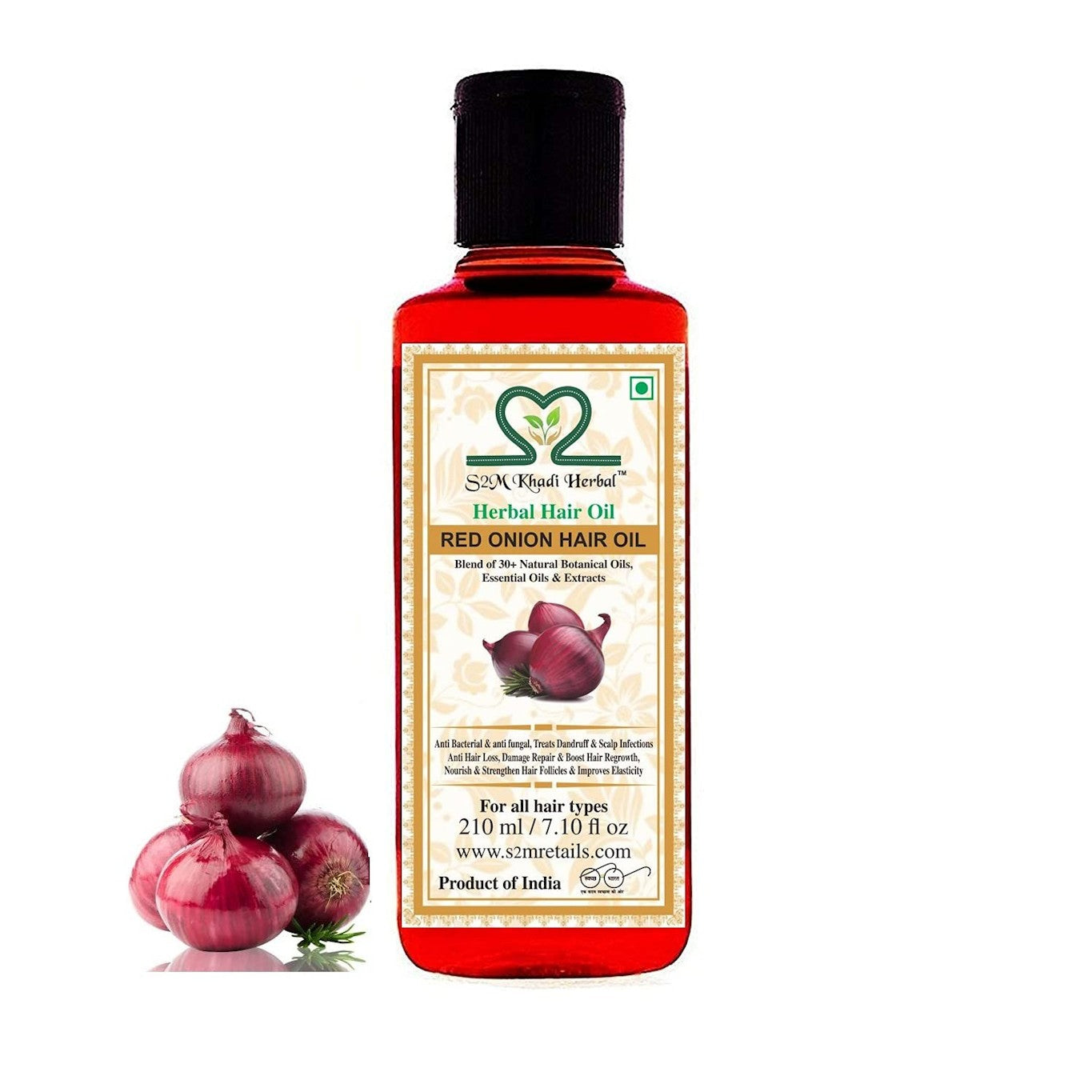 S2M Herbal Red Onion Oil for Hair Growth & Hair Fall Control