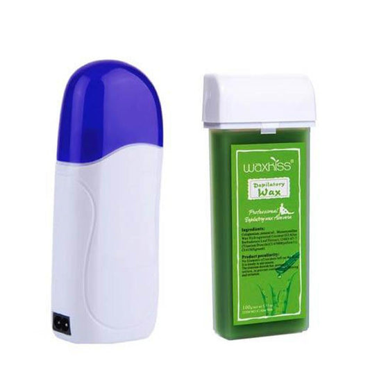 Wax Roll On Heater Warmer + Waxing Cartridge - Salon Hair Removal